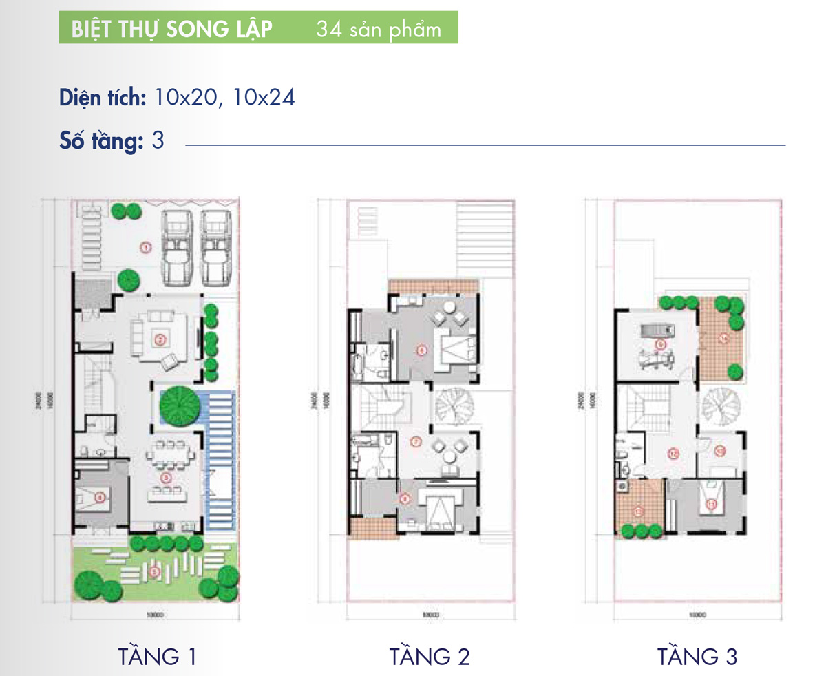 Mặt bằng nhà ở liền kề 03