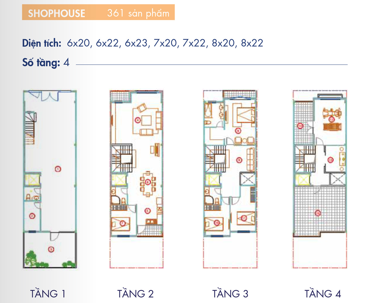 Mặt bằng nhà ở liền kề 04