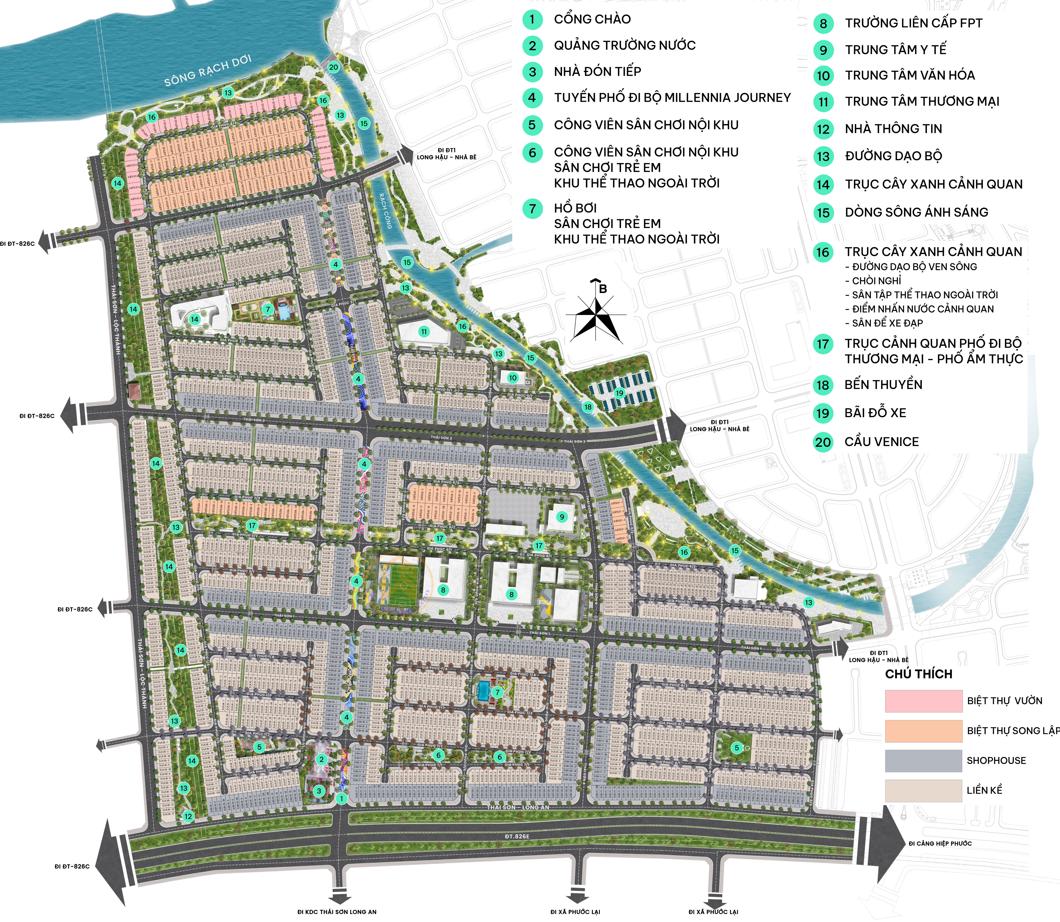 Mặt bằng phân lô Millennia Long Hậu